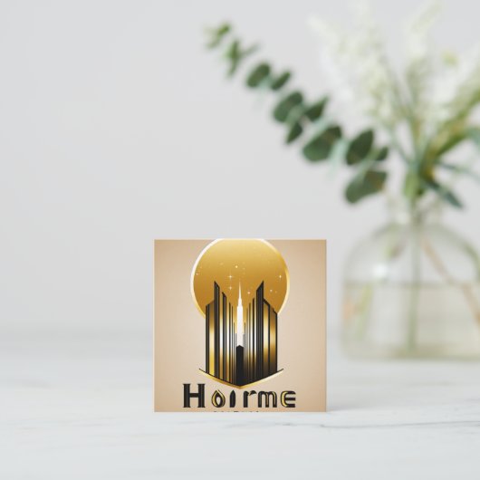 「カスタムステッカーの専門家」 スクエア名刺 (スタンド正面)