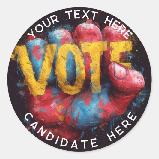 カスタムステッカー：レトロアメリカン投票2024ステッカー ラウンドシール (正面)