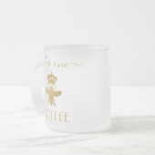 カスタムステップ1:コーヒークイーンビーレディボス澄ん フロストグラスマグカップ (正面左)