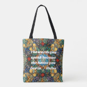 カスタムステンドグラスのモザイク模様ペルシアの贈り物 トートバッグ (裏面)