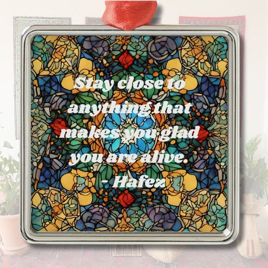 カスタムステンドグラスのモザイク模様ペルシアの贈り物 メタルオーナメント