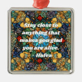 カスタムステンドグラスのモザイク模様ペルシアの贈り物 メタルオーナメント (正面)