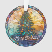 カスタムステンドグラスの木クロースクリスマスオーナメント オーナメント (正面)