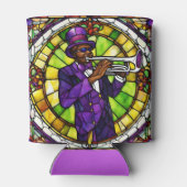 カスタムステンドグラスフェイクマルディグラスジャズ 缶クーラー (裏面)