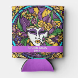 カスタムステンドグラスフェイクマルディグラスジャズ 缶クーラー