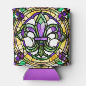 カスタムステンドグラスフェイクマルディグラスフローラ 缶クーラー (裏面)