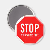 カスタムストップ署名(独自の文字を追加) マグネット (正面/裏面)