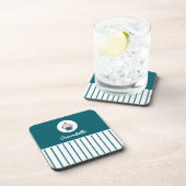 カスタムストライプのカップケーキベーカリーストアコースターセット コースター (右側)