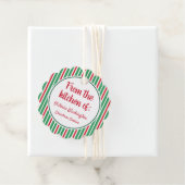 カスタムストライプのクリスマスのキッチンホリデーギフトラベル フェイバータグ (インサイチュ)