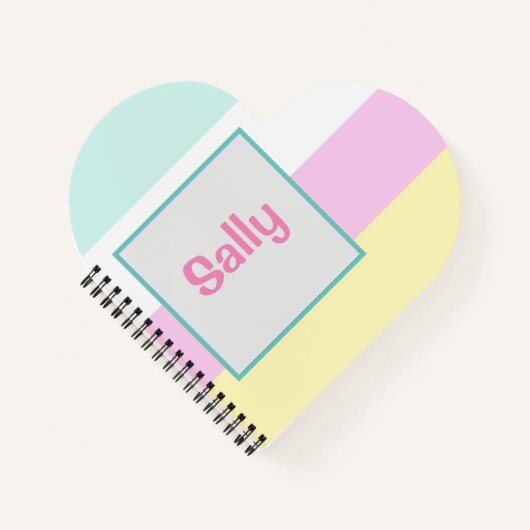 カスタムストライプの新学期 ノートブック (正面)