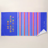 カスタムストライプは人話を愛する ビーチタオル (正面)