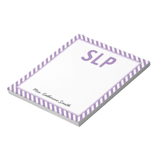 カスタムストライプエレガントSLP言語病理医 ノートパッド (回転)
