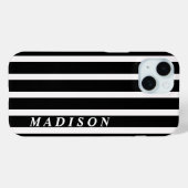 カスタムストライプス ブラック ホワイト Case-Mate iPhoneケース (裏面 (横))