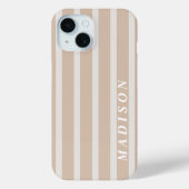 カスタムストライプベージュクリーム Case-Mate iPhoneケース (裏面)