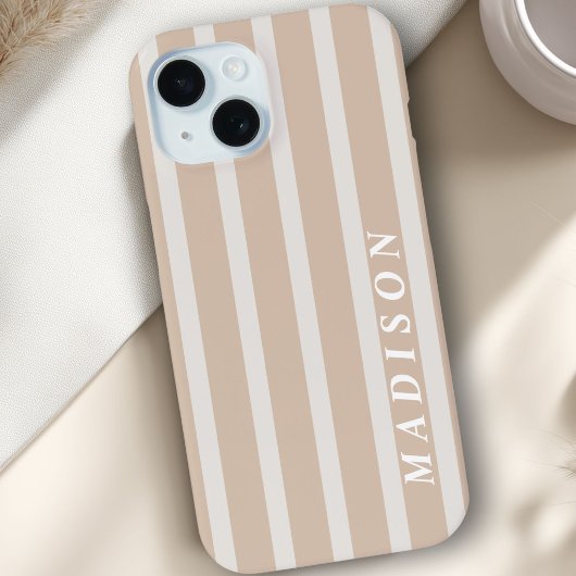 カスタムストライプベージュクリーム Case-Mate iPhoneケース