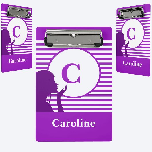カスタムストライプ型 |モノグモダンラムカラフル ミニクリップボード