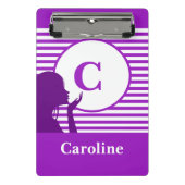 カスタムストライプ型 |モノグモダンラムカラフル ミニクリップボード (正面)