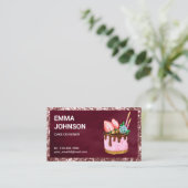 カスタムストロベリーお誕生日ケーキパティシシェフベーカリー 名刺 (スタンド正面)