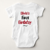 カスタムストロベリーパン ベリーオントップ ベビーボディスーツ (裏面)