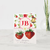 カスタムストロベリーフラットカード ノートカード (正面)