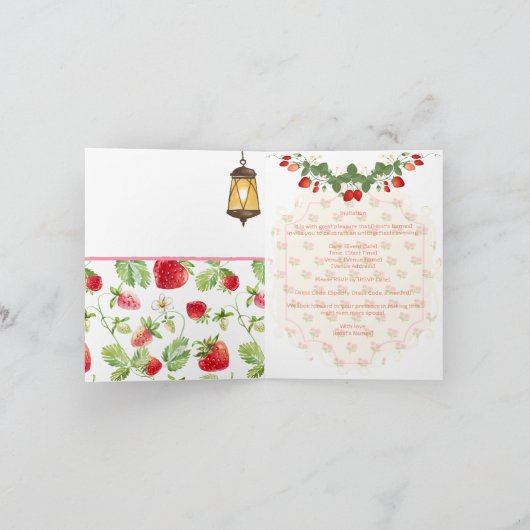 カスタムストロベリーフラットカード ノートカード (内部)