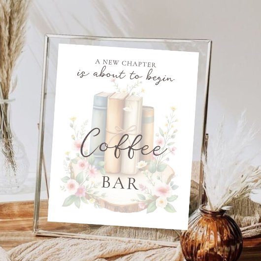 カスタムストーリーブックワイルドフラワーコーヒーバーポスター ポスター