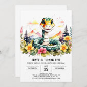 カスタムスネークチルドレン誕生日 招待状 (正面/裏面)