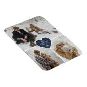 カスタムスノイ青バッファローのプレイド写真クリスマス マグネット (右側)