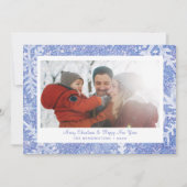 カスタムスノーフレークのクリスマスフォトカード シーズンカード (正面)