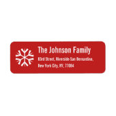 カスタムスノーフレーククリスマスホリデー差出人住所 ラベル (正面)