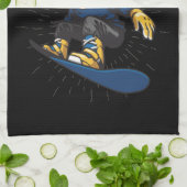 カスタムスノーボーダースノーボーディングショップビッグエア キッチンタオル (折り畳み)