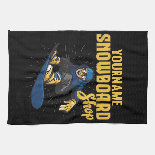 カスタムスノーボーダースノーボーディングショップビッグエア キッチンタオル (横)