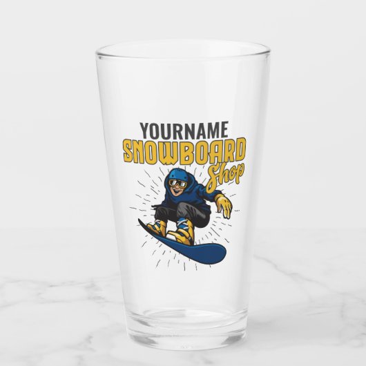 カスタムスノーボーダースノーボーディングショップビッグエア タンブラーグラス (正面)