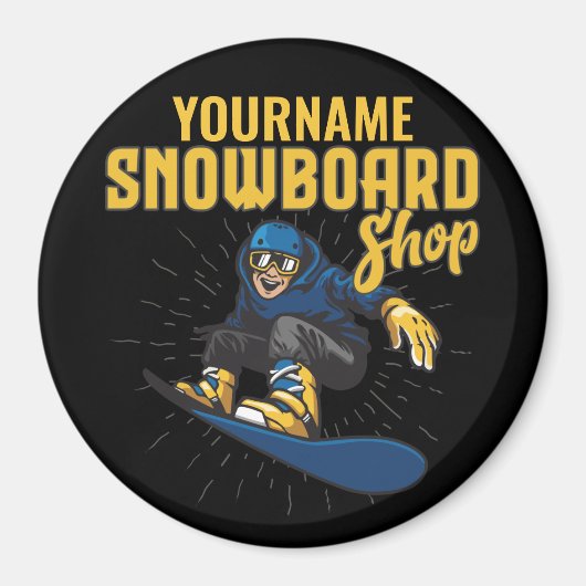 カスタムスノーボーダースノーボーディングショップビッグエア マグネット (正面)