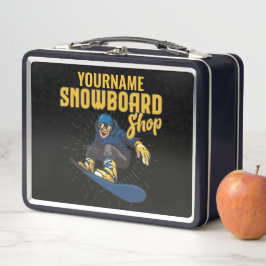 カスタムスノーボーダースノーボーディングショップビッグエア メタルランチボックス