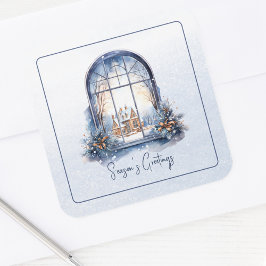 カスタムスノールディックウィンターパステルブルー&ホワイト スクエアシール