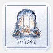 カスタムスノールディックウィンターパステルブルー&ホワイト スクエアシール (正面)