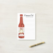 カスタムスパイシーなホットソースの食料品店ショッピングリスト ポストイット (デスク上)