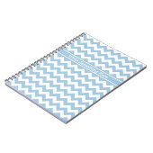 カスタムスパイラルノートブック、青と白の山かっこ ノートブック (左側)