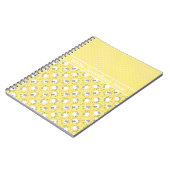 カスタムスパイラルノートブック：黄色、おもしろい羊のパターン ノートブック (左側)