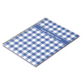 カスタムスパイラルノートブックDark BlueとWhite Gingham ノートブック (左側)