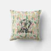 カスタムスパニエル犬ポートレートピロー抽象芸術 クッション (裏面)