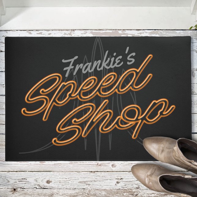 カスタムスピードショップピントリ改造ピンガレージダーク ドアマット (クリエイターアップロード済み)