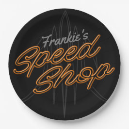 カスタムスピードショップピントリ改造ピンガレージダーク ペーパープレート