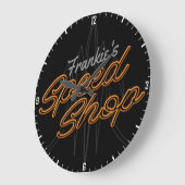 カスタムスピードショップピントリ改造ピンガレージダーク ラージ壁時計 (傾斜)