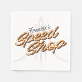 カスタムスピードショップピントリ改造ピンガレージ スタンダードカクテルナプキン (正面)