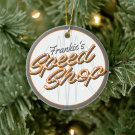 カスタムスピードショップピントリ改造ピンガレージ セラミックオーナメント