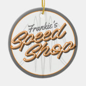 カスタムスピードショップピントリ改造ピンガレージ セラミックオーナメント (正面)