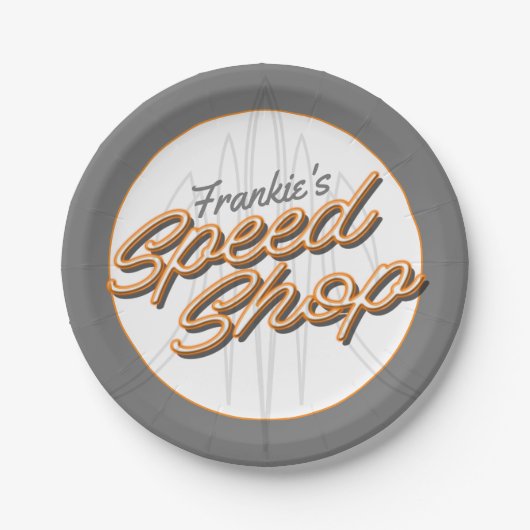 カスタムスピードショップピントリ改造ピンガレージ ペーパープレート (正面)