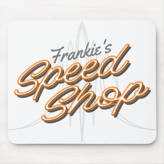 カスタムスピードショップピントリ改造ピンガレージ マウスパッド (正面)